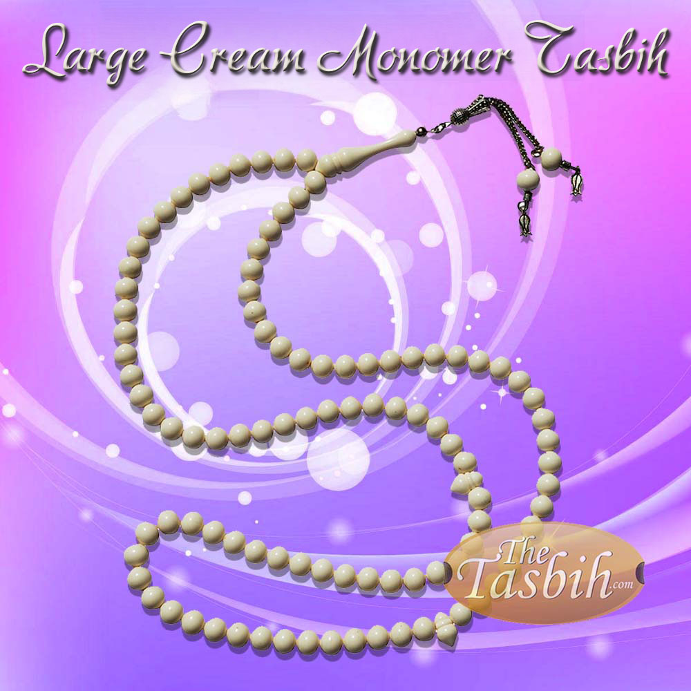 Large cream color monomer TheTasbih brand prayer beads