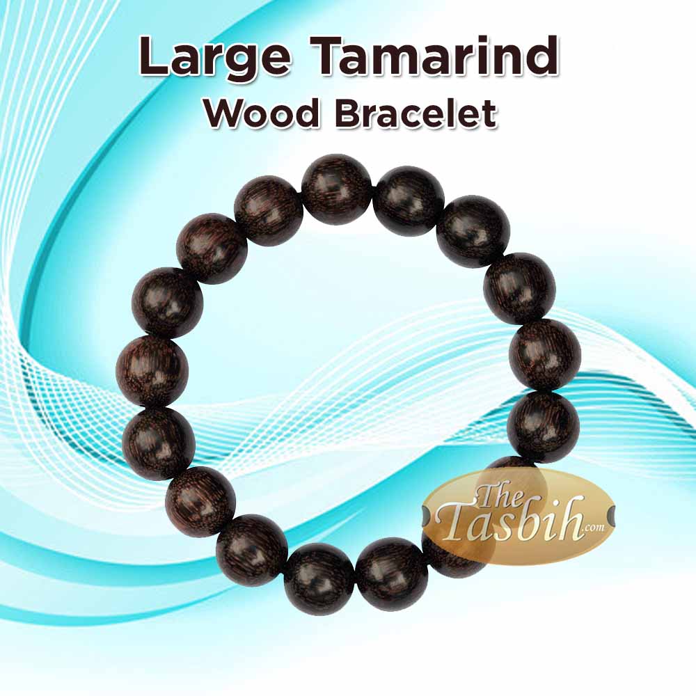 Large 12millimeter tamarind wood beaded bracelet strung on 1millimeter thick elastic cord