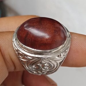 Close up of an Indonesian Stigi Ironwood ring